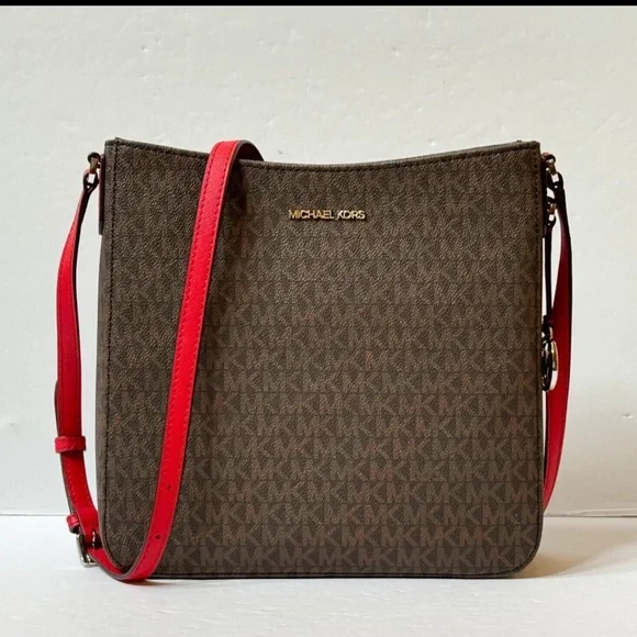 NWT Michael Kors Jet Set Travel Large Messenger crossbody Brown Bag - Picture 8 of 8